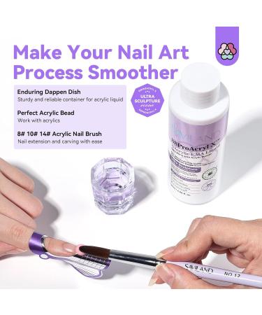 Saviland Monomer For Acrylic Nails: 120ml Pure EMA Acrylic Liquid Castor Oil Vitamin E Acrylic Monomer Liquid with 12# Acrylic Nail Brush Dappen Dish for Professional Acrylic Nails Extension DIY - Buy Online on GoSupps.com