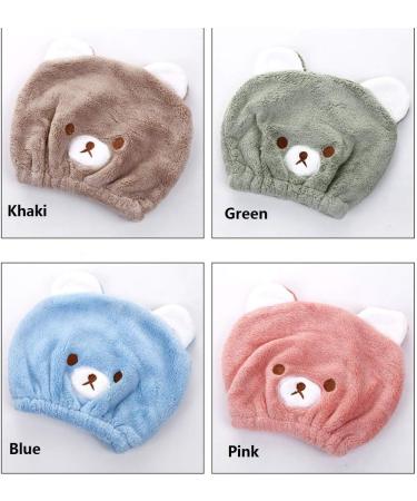 Abcsea Children's Turban Hair Dryer Towels - Fast Drying Microfiber Head Wraps in Pink & Khaki | Ideal for Quick Hair Drying - Buy Online on GoSupps.com