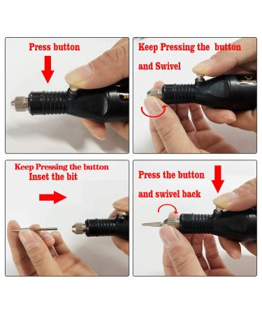 Professional Electric Nail Art Drill Kit - 6 File DIY Polishing Set, Acrylic Manicure Filer Machine in Black - Buy Online on GoSupps.com