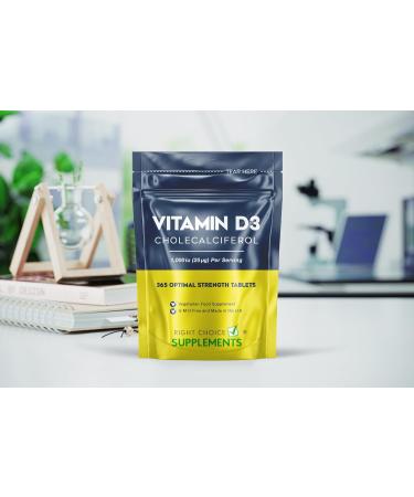 Vitamin D 1000iu | 1-Year Supply | Easy-Swallow Vegetarian Tablets for Immune Support - Buy Online on GoSupps.com