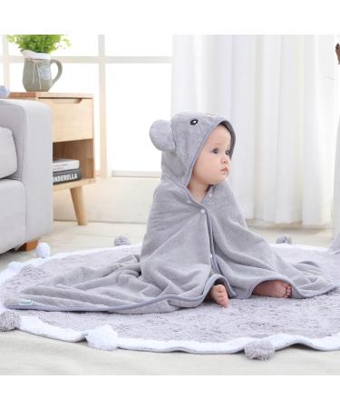 Hilmocho Baby Bath Towel with Hood | Ultra Soft Coral Velvet | 110x68CM Grey - Buy Online on GoSupps.com