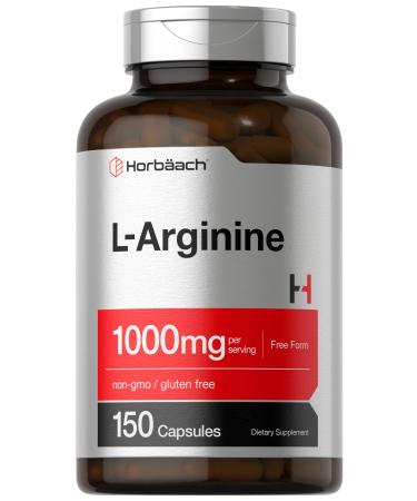 Horb ach L Arginine Supplement 1000mg Capsules | 150 Powder Pills | for Men and Women | Free Form | Non-GMO & Gluten Free Supplement