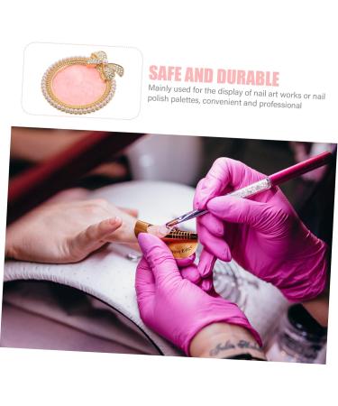  BIUDECO Manicure Palette Small Display Tray Trinket Dish Nail Mixing Tray Nail Color Tray Cake Stand Fake Nail Plate Round Resin Jewelry Tray - Buy Online on GoSupps.com