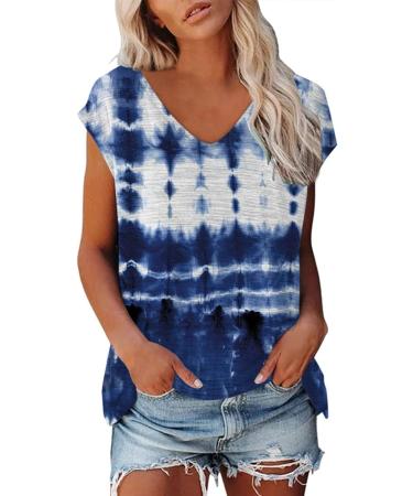 Short Sleeve T Shirts Clothing Woman T-Shirt Casual Black Clothing Top Women's Floral Pattern for Women Crop Tops Shirt Shirts Top Women's Summer Tank Top 4-blue XL - Buy Online on GoSupps.com