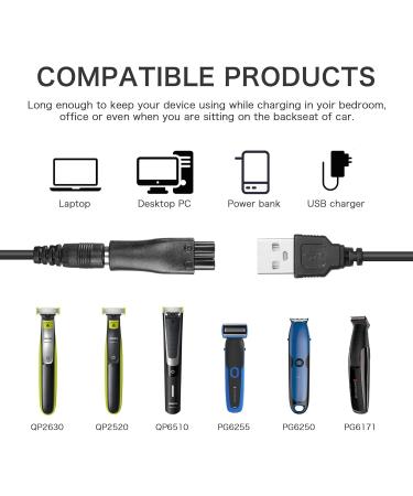 YAODHAOD 5V Razor Charging Cable - Compatible with Philips Braun Remington & All 5V Hair Cutting Devices - Buy Online on GoSupps.com
