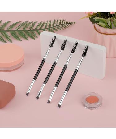 12-Piece Dual-Ended Brow Brush Set | Eyebrow Brush & Spoolie for Perfect Shape & Fill | Precision Makeup Tools (Black - Buy Online on GoSupps.com