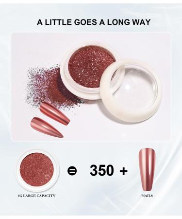 Bishengyf 12 Chrome Nail Powder Set - Pink Gold Silver & Aurora Shimmer | DIY Salon Quality Glazed Donut Holo Glitter Powder - Buy Online on GoSupps.com