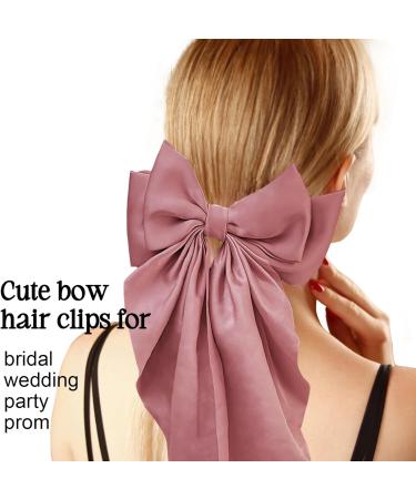 Big Bow Hair Clips Green Hair Bow Bow Hair for Women Long Ribbon Hair Pins Accessories for Party Hair Accessories Soft Hairpin for Women Girls Barrettes Hair Accessories christmas gifts for wl (Pink) - Buy Online on GoSupps.com