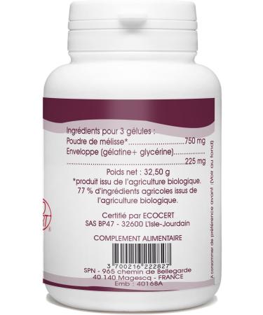 Lemon Balm Leaf Organic - 250 mg - 100 capsules - Buy Online on GoSupps.com