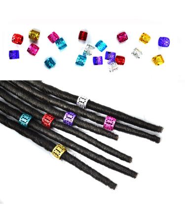 Ruier-Hui 100PC Adjustable Hair Wig Dreadlocks Cuffs Clips - Multi-Color Dreadlock Pearls for Stunning Hairstyles (7mm Hole) - Buy Online on GoSupps.com