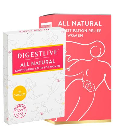 DigestLive Herbal Laxatives for Constipation for Women - 2 Week Supply - Natural Constipation Relief and Daily Supplement for Digestive Function, Colon Cleanse, and Detox - Vegan, Gluten and GMO Free 15 Count (Pack of 1)