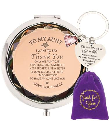 Gift for Aunt from Niece  To My Aunt Mirror Compact  Aunt Keychain  Thank You Gift for Aunt from Niece  I Love My Aunt Gift  Special Aunt Gift from Niece  Sentimental Gift for Aunt Birthday