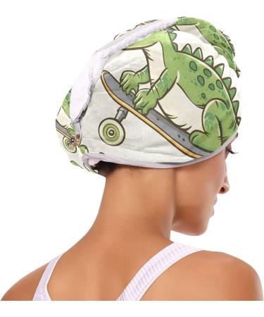 Super Absorbent Cartoon Crocodile Hair Towel 2 Pack | Quick Dry Hair Turbans for Women & Girls - Buy Online on GoSupps.com