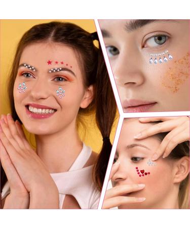 9 Sheets Self-Adhesive Rainbow Face Gems - Rhinestone Stickers for Makeup & Nail Art | Festival Glitter Jewels for Parties - Buy Online on GoSupps.com
