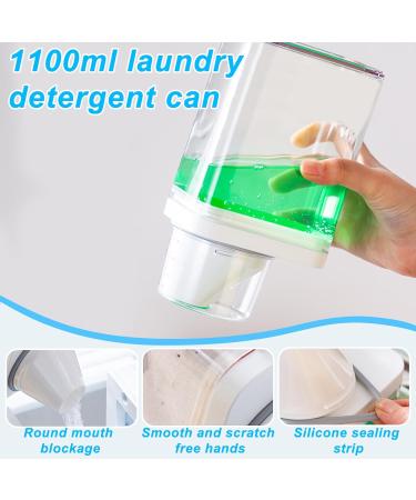 1100 ml Laundry Detergent Dispenser with Measuring Cup: Washing Powder Dispenser Washing Powder Storage Box Storage Bucket Detergent Box for Fabric Softener Laundry Detergent Storage - Buy Online on GoSupps.com