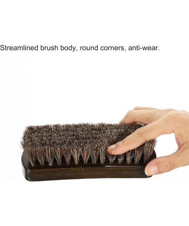 PATIKIL Horsehair Shoes Brush 150mm Handheld Polish Daubers for Leather Boots Cloth Dark Brown - Buy Online on GoSupps.com