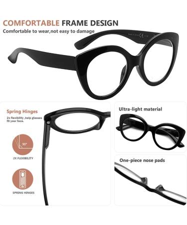 Eyekepper 4-Pack Round Reading Glasses for Women - Large Frame +1.75 Strength - Stylish & Comfortable Readers - International Shipping Available - Buy Online on GoSupps.com