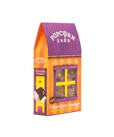 Popcorn Shed Chocolate Orange Gourmet Popcorn Gift Box Christmas Popcorn Gluten Free Natural Vegan Movie Night Snack 80 g Orange 80.00 g (Pack of 1)