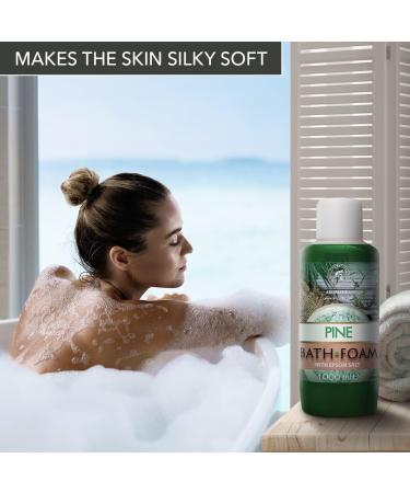 pine bath foam essential oil and epsom salt 1000ml sleep beauty body care wellness relaxation aromatherapy spa pine aroma - Buy Online on GoSupps.com