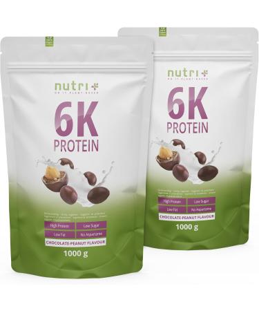 Nutri+ Chocolate Peanut Protein Powder 1kg - Dairy-Free Low Sugar Lactose & Whey Free - Healthy Chocolate Peanut Butter Alternative - Buy Online on GoSupps.com