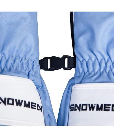 Waterproof Ski Mittens for Women Men | Touchscreen Winter Gloves for Cold Weather | Snowboard Snowmobile | Medium Pink Blue White - Buy Online on GoSupps.com