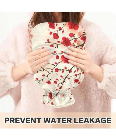 Naanle 2L Hot Water Bottle with Lid - Plum Blossom Transparent Design for Menstrual Cramps Relief Hand & Foot Heat Therapy - Buy Online on GoSupps.com