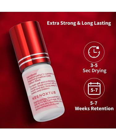 Sensitive Eyelash Extension Glue - 6-7 Weeks Retention | Professional Lash glue for Sensitive Eyes - Extra Strong Bond | 5ml Black - Buy Online on GoSupps.com