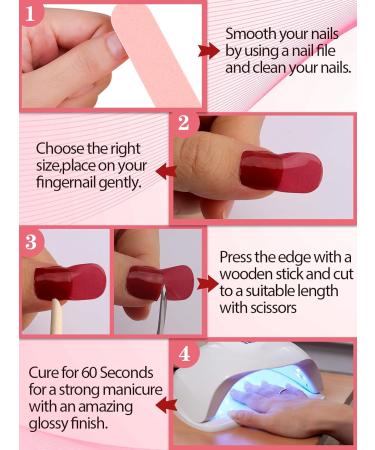 EBANKU 20 PCS Semi Cured Gel Nail Strips - Full Wraps Adhesive Stickers with Nail File - UV/LED Lamp Required - #9 - Buy Online on GoSupps.com