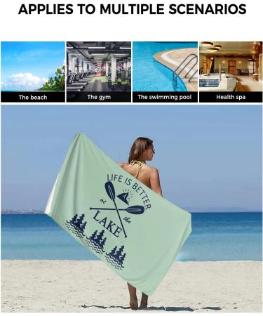 PakiInno Lakepak1381 Towel Set - Life is Better at The Lake Design - Soft & Absorbent Fluffy Towels for Sports, Travel & Fitness - 30x60+16x28+13x13 Inch - Buy Online on GoSupps.com