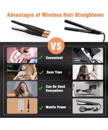 Cord-Free Pencil Straighteners | Battery-Powered 4800mAh | 3 Heat Settings | Mini Dual Styler for Short Locks & Facial Hair - Gold - Buy Online on GoSupps.com