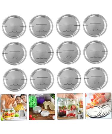 Mipcase 120 Pcs Mason Jar Lids Mason Jar Strainer Lid Tinplate Lids Glass Carafe Disc Lids Tinplate Canning Mason Jar Caps Cover Tinplate Disc for Jars Tinplate Date Disc Seal Can Lid Silverx4pcs 7X7X0.2CMx4pcs - Buy Online on GoSupps.com