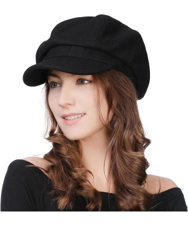 Comhats Women's Newsboy Cap - Black | Style Medium 67145 | Shop Now - Buy Online on GoSupps.com