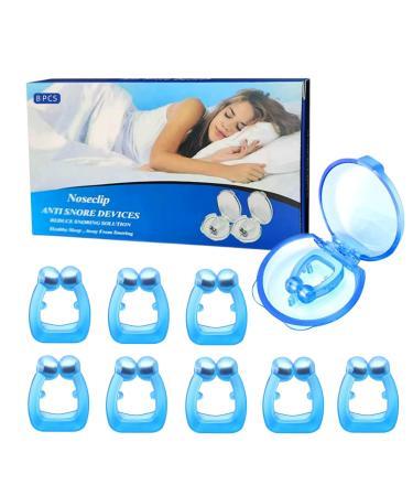 Anti Snoring Devices 8PCS Silicone Magnetic Anti Snoring Nose Clip Snore Stopper for Effective to Stop Snoring (Blue)