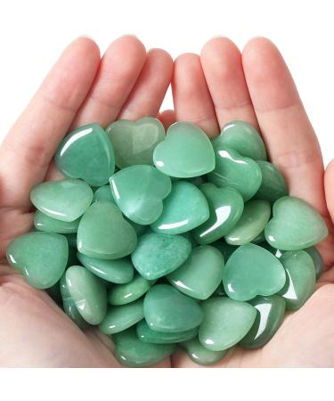 Xiannvxi 20pcs crystals heart stones green aventurine love palm bag bag stone natural gemstones reiki crystal stone for healing e green aventurin