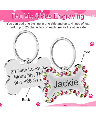 Natiform Two Sided Personalized Pet Tag for Dogs and Cats - Custom Engraved ID with Cute Glitter Design (Pink) - 1 Pack - Buy Online on GoSupps.com