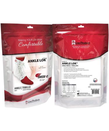 Swede-O Ankle Lok Support - Knit Tongue Exclusive Lacing Extra Stability - Small White Ankle Brace for Enhanced Support - Buy Online on GoSupps.com
