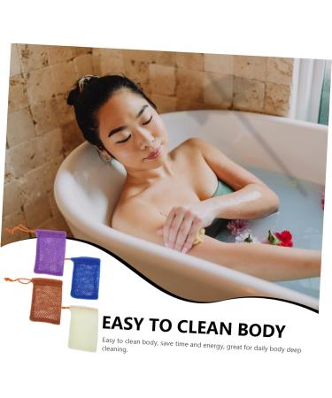 VINTORKY 4pcs Soap Bag Foaming Net Soap Saver Soap Loofah Bubble Foam Net for Saop Towel Nylon - Buy Online on GoSupps.com