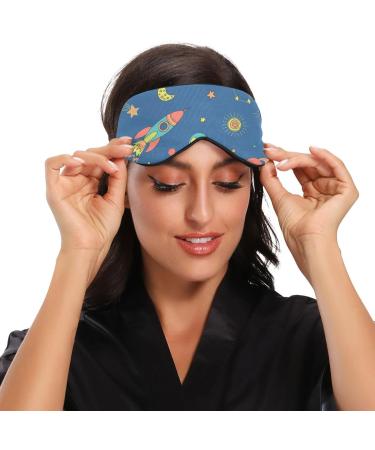 Haskirky Light Blocking Eye Mask for Adults - Adjustable & Breathable for Travel, Yoga, Meditation - Cartoon Space Design for Deep Sleep Comfort - Buy Online on GoSupps.com