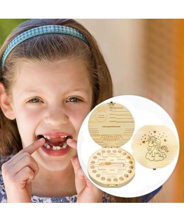 MDJEWV Wood Milk Teeth Box | Unique Tooth Souvenir for Girls & Boys | Perfect Baby Gift for Birth (Round Horse Design) - Buy Online on GoSupps.com