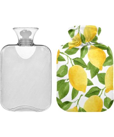 Watercolor Lemon Leaves Heat Bottle | 2L Hot Water Bottle for Pain Relief | Ideal for Neck & Shoulder Relief - Buy Online on GoSupps.com