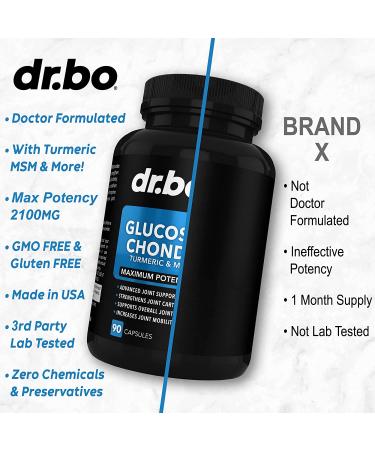 Glucosamine Chondroitin Turmeric MSM 2100mg Joint Pain Relief Supplement - Bone Health Support for Men & Women - Buy Online on GoSupps.com