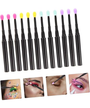 BELLIFFY 12pcs Silicone Lip Brush Glitter Eyeshadow Brush with Cap Lipstick Applicator Eye Makeup - Buy Online on GoSupps.com