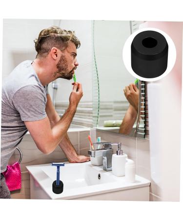 JECOMPRIS Razor & Brush Stand | Metal Razor Holder for Manual Shavers | Practical Black Toothbrush Base | 3.8x3.3cm - Buy Online on GoSupps.com