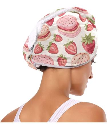 Shop Pink Strawberry Cakes Hair Towel 2 Pack - Super Absorbent Quick Dry Hair Turbans for Women & Girls - Buy Online on GoSupps.com