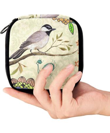 GIAPB Period Bag - Sanitary Napkin Storage & Makeup Pouch - Bird and Flower Color1554 - Buy Online on GoSupps.com