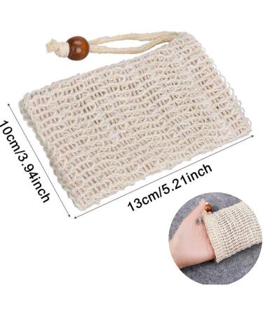 Sisal Soap Bag (5-Pack) Ideal for Body Scrub Save Soaps Natural Fiber Soap Bags for Foaming and Drying Organic Soap Bag With Pouch Holder for Shower Bath - Buy Online on GoSupps.com