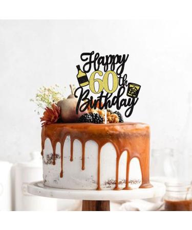 Blumomon 1Pc Happy 60th Birthday Cake Topper 60th Birthday Cake Toppers for Men Happy 60 Birthday Cake Decoration for 60th Birthday Party Decorations Cheer for 60 Birthday 60th Happy Birthday - Buy Online on GoSupps.com