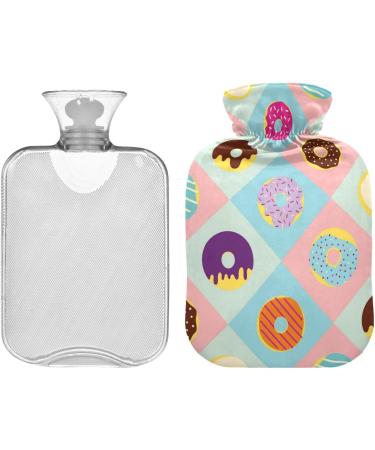 Naanle Checked Donut Heat Bottle - 2L Transparent Warm Water Bottle for Pain Relief & Therapy | Ideal for Bed Hands & Feet - Buy Online on GoSupps.com