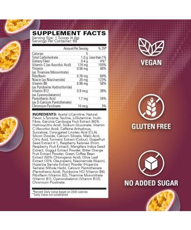 EHP Labs OxyShred Pre Workout Powder & Shredding Supplement - Preworkout Powder with L Glutamine & Acetyl L Carnitine Energy Boost Drink - Passionfruit 60 Servings - Buy Online on GoSupps.com