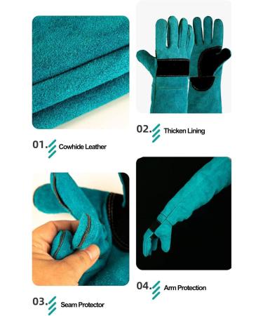 Protective Gloves for Pets - Cut-proof Gloves for Handling Animals Gloves for Handling Pets Dog Protection Gloves with Leather Padding Animal Bite Resistant Care Han 60 Cm-green - Buy Online on GoSupps.com